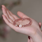 Natural Pink Crystal Cherry Blossom Bracelet